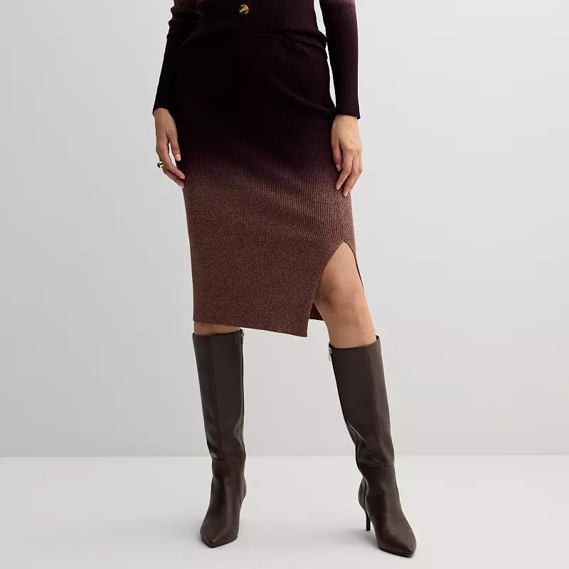 Womens Nine West Slim Sweater Skirt Purple Ombre product image