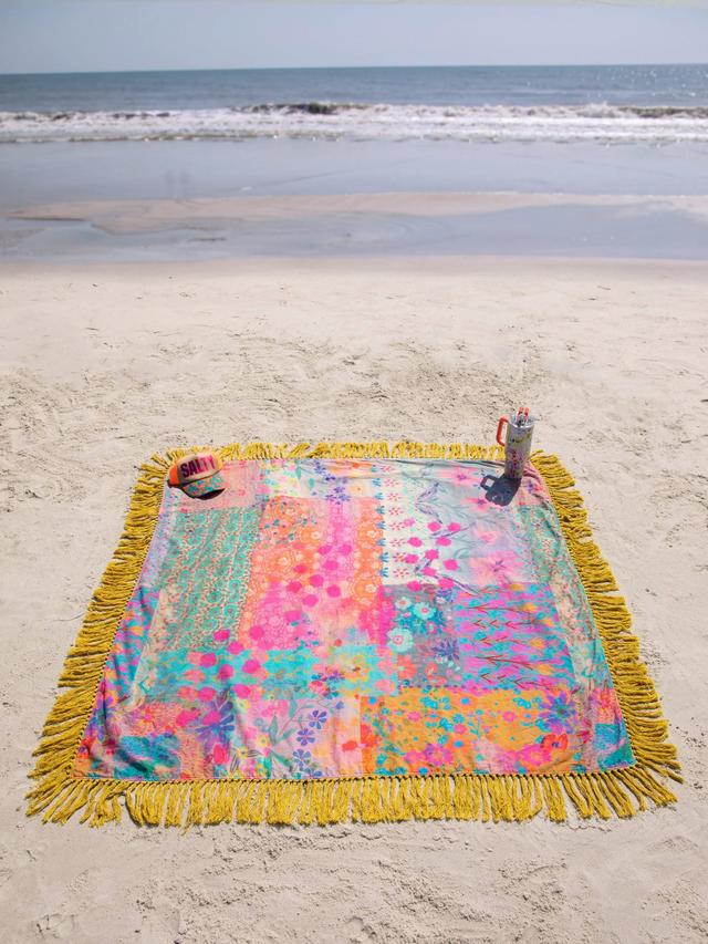 XL Shabana Beach Towel - Pink Watercolor Patchwork Product Image