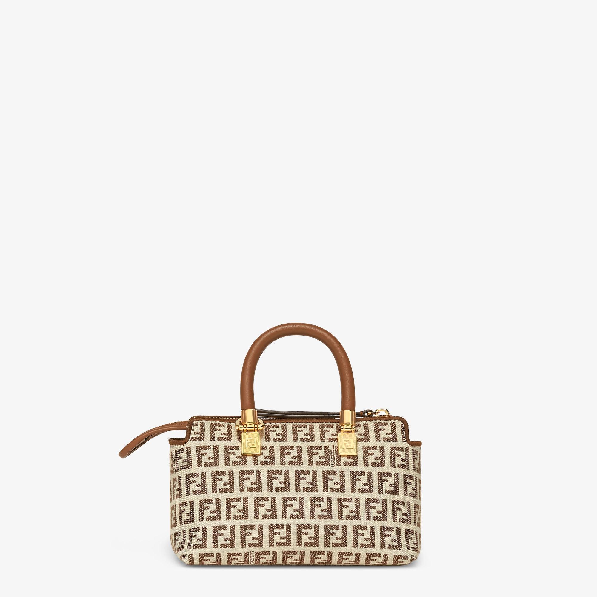 By The Way MiniSmall brown FF fabric Boston bag Product Image