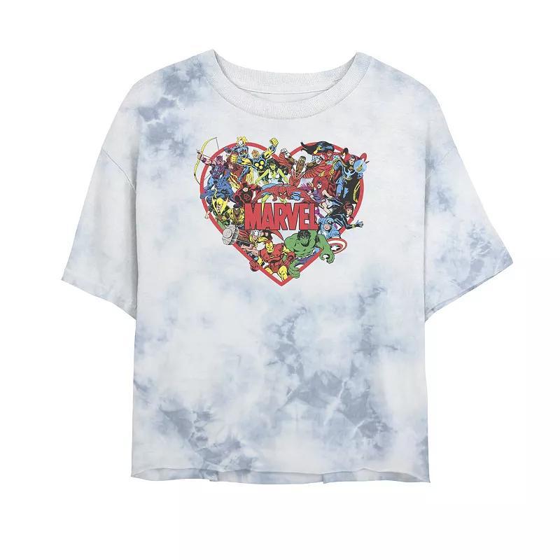 Juniors Marvel Superhero Heart Tee, Womens Product Image