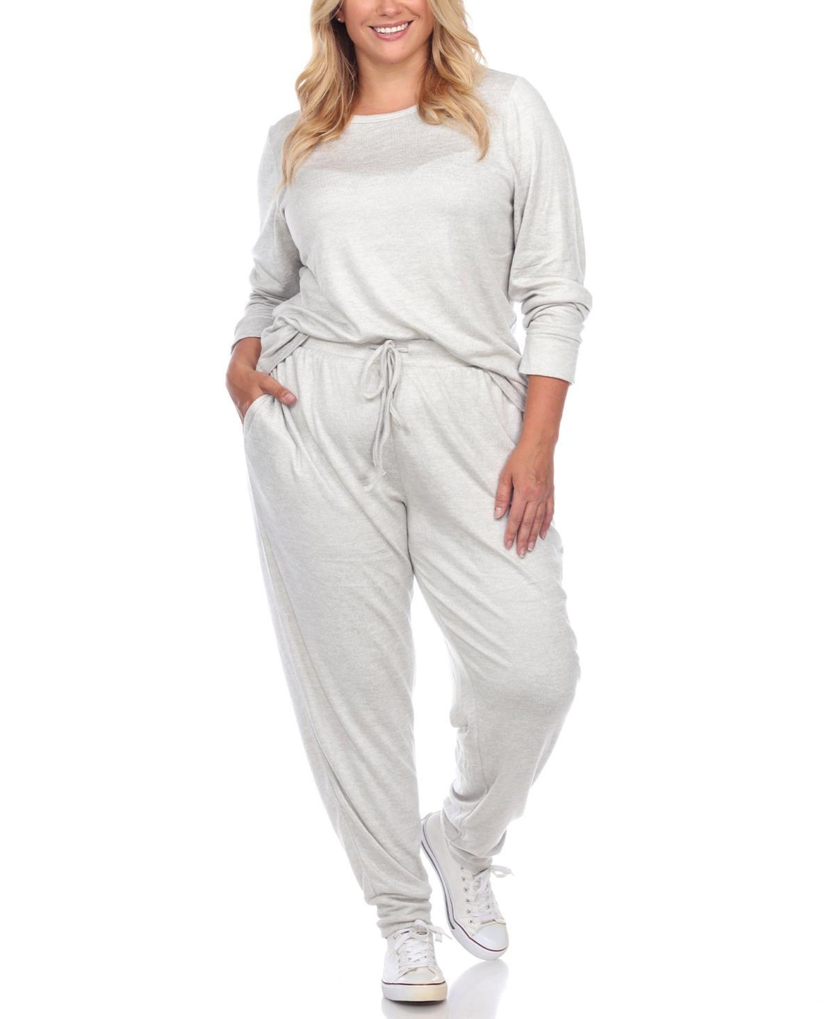 Plus Size White Mark 2-Piece Lounge Set, Womens Brown Product Image