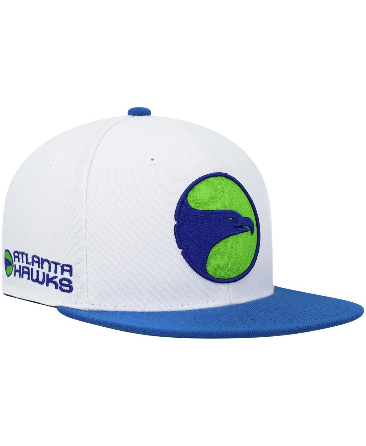 Mens Mitchell & Ness White Atlanta Hawks Hardwood Classics Snapback Hat - White Product Image