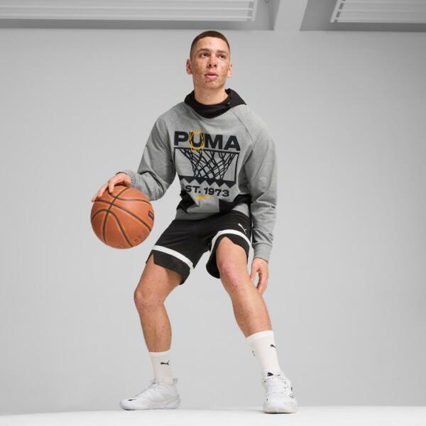 PUMA Winning Shot Men's Graphic Basketball Hoodie in Medium Grey Heather Product Image