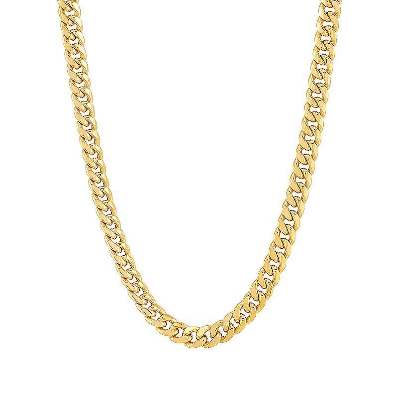 Everlasting Gold 10k Gold 6.15 mm Hollow Miami Curb Chain Necklace - 26 in., Womens Product Image