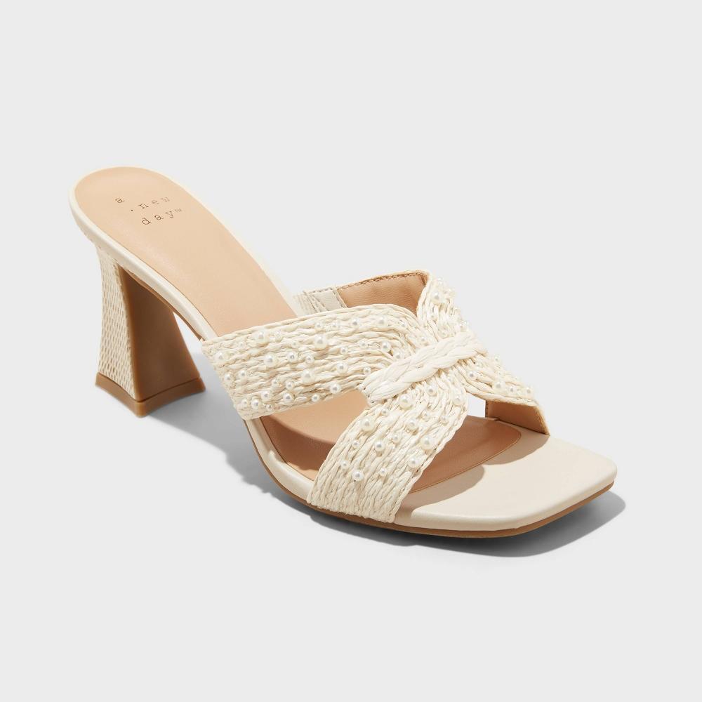 Womens Tia Mule Heels - A New Day Cream 11 Product Image