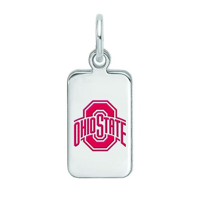 LogoArt Sterling Silver Ohio State Enamel Tag Pendant, Womens Product Image