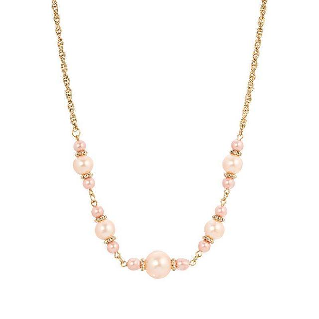 2028 Pink Imitation Pearl Beaded Necklace Product Image