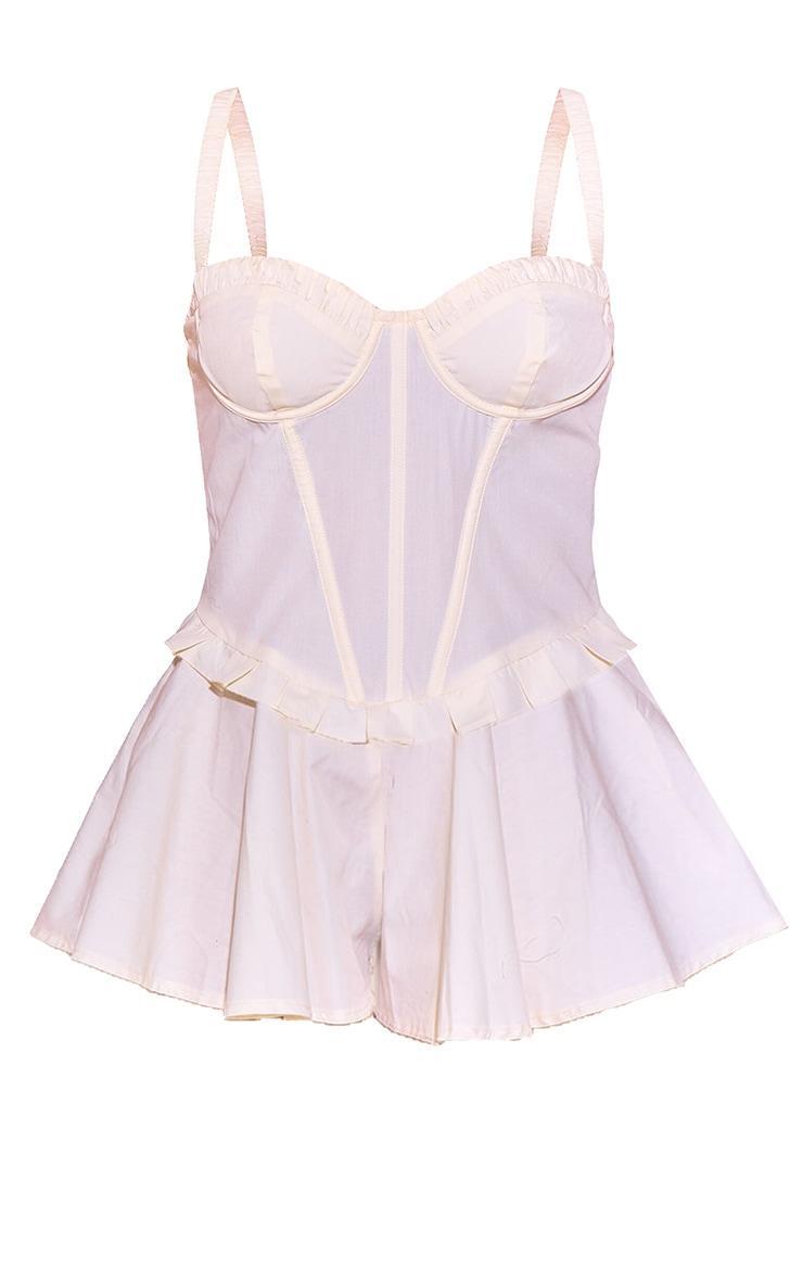 Cream Woven Corset Detail Floaty Romper Product Image