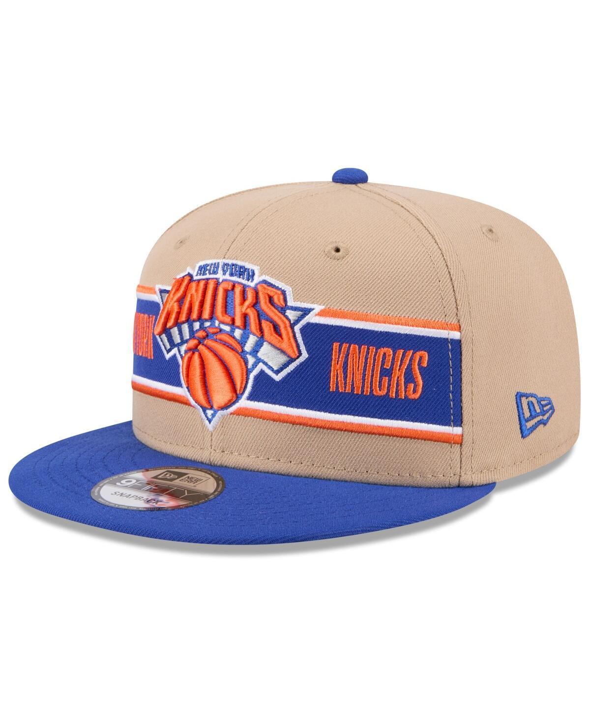 New Era Mens Tan New York Knicks 2024 Nba Draft 9FIFTY Snapback Hat - Tan, Blue Product Image