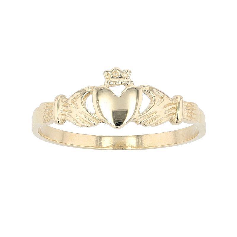 Au Naturale 10k Gold Claddagh Ring, Womens Product Image