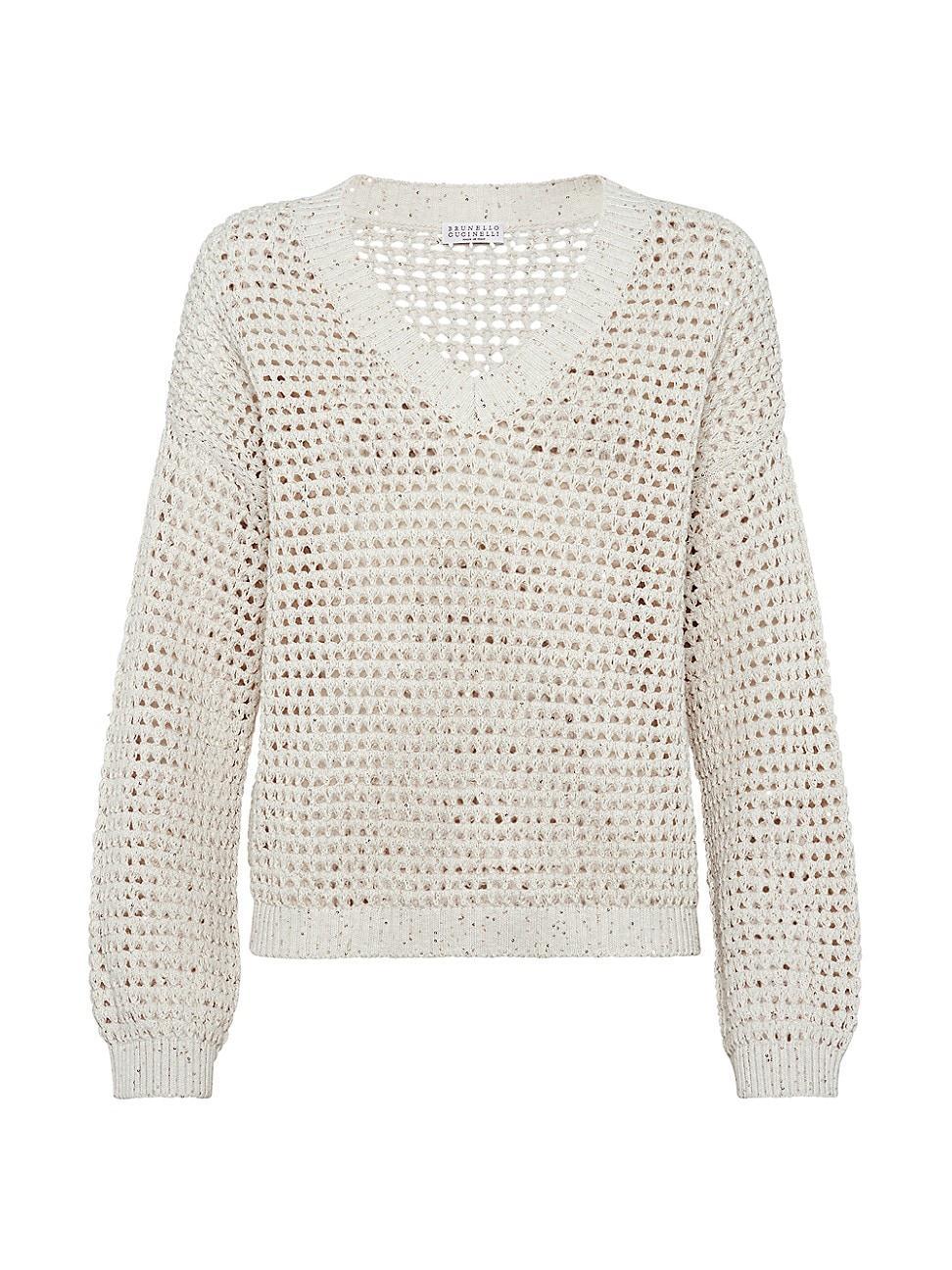 Womens Cotton Dazzling Net Sweater product image