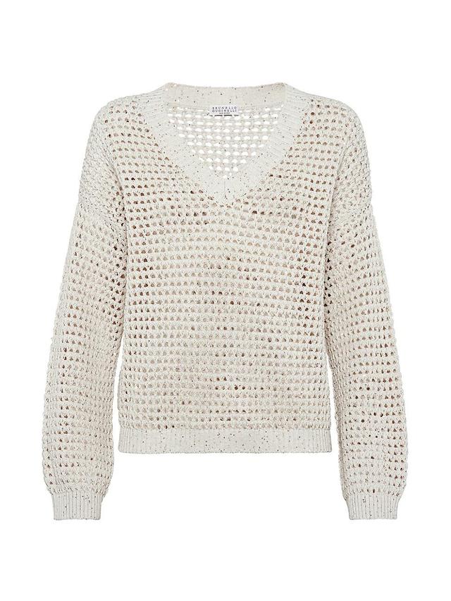 Womens Cotton Dazzling Net Sweater Product Image