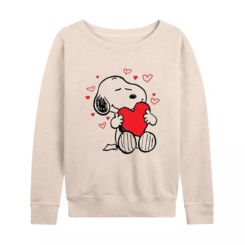 Womens Peanuts Snoopy Hearts Slouchy Graphic Sweatshirt Product Image