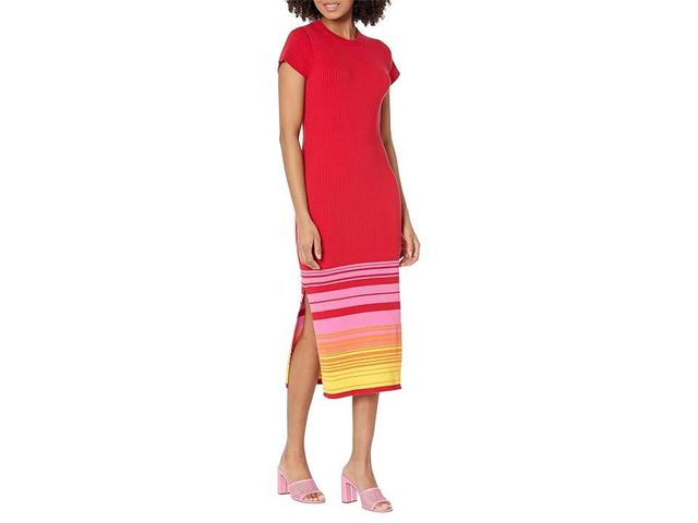 MONROW Sunset Cap Sleeve Midi Dress (Sunset) Women's Clothing Product Image