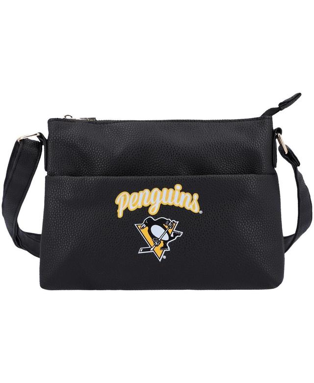 Womens Foco Pittsburgh Penguins Logo Script Crossbody Handbag Product Image