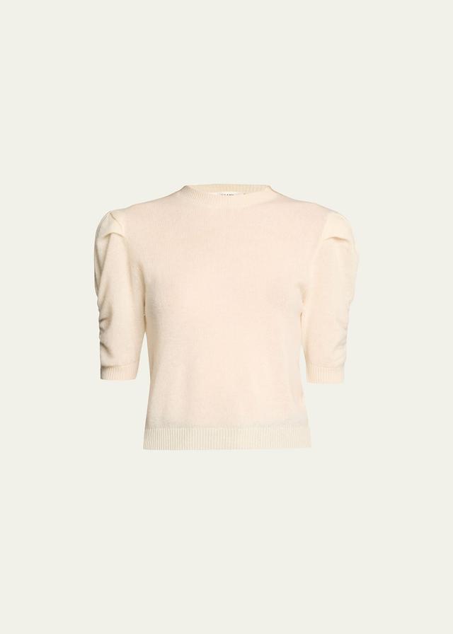 FRAME Ruched Sleeve Recycled Cashmere Blend Sweater Product Image