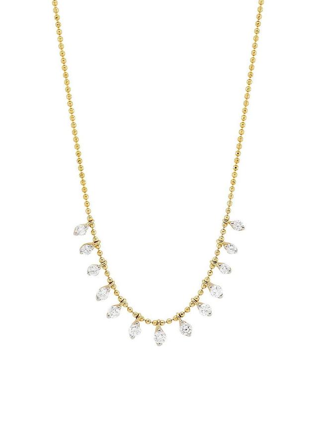 Womens 14K Yellow Gold & 0.50 TCW Diamond Station Necklace Product Image