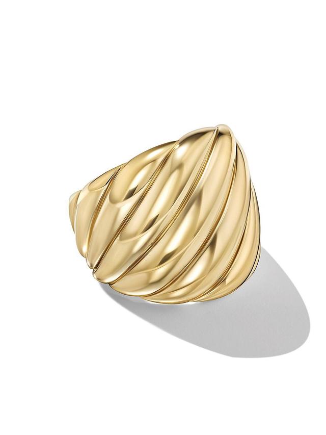 Womens Sculpted Cable Ring In 18K Yellow Gold Product Image