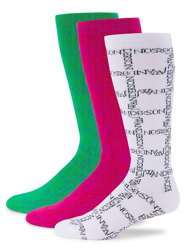 Mens Logo Grid 3-Piece Sock Set Product Image