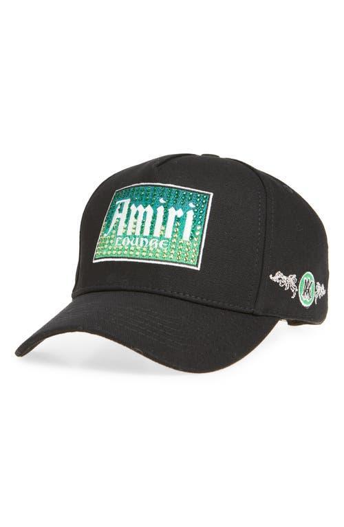 AMIRI Mens Black Lounge Box Brand-patch Cotton Baseball Cap Product Image