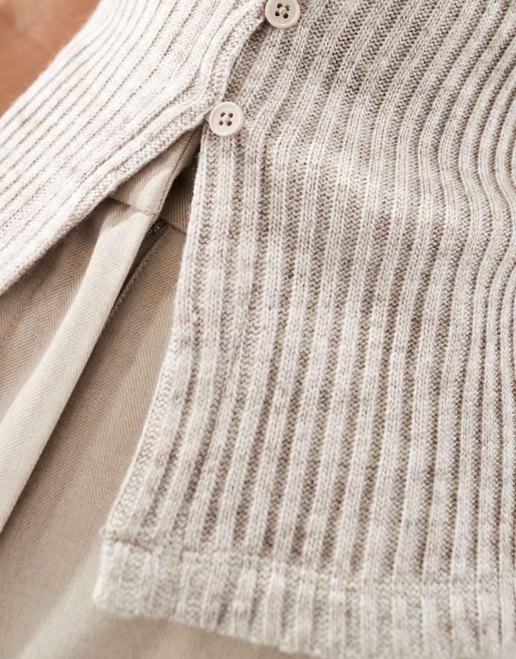 ASOS DESIGN knit vest in beige Product Image