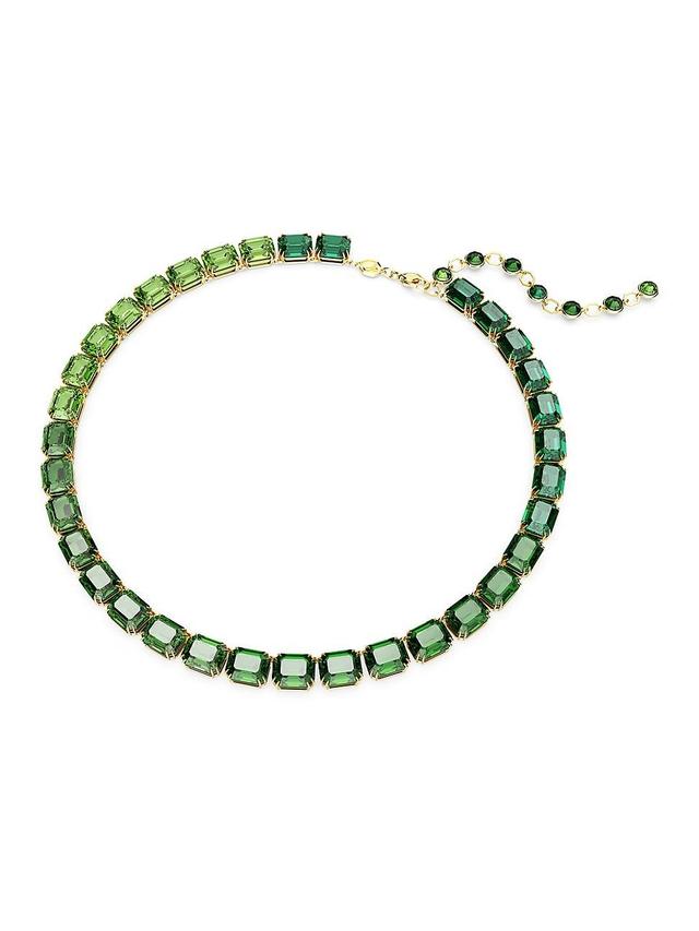 Swarovski Millenia Green Color Gradient Octagon Cut Collar Necklace in Gold Tone, 14.96-16.93 Product Image