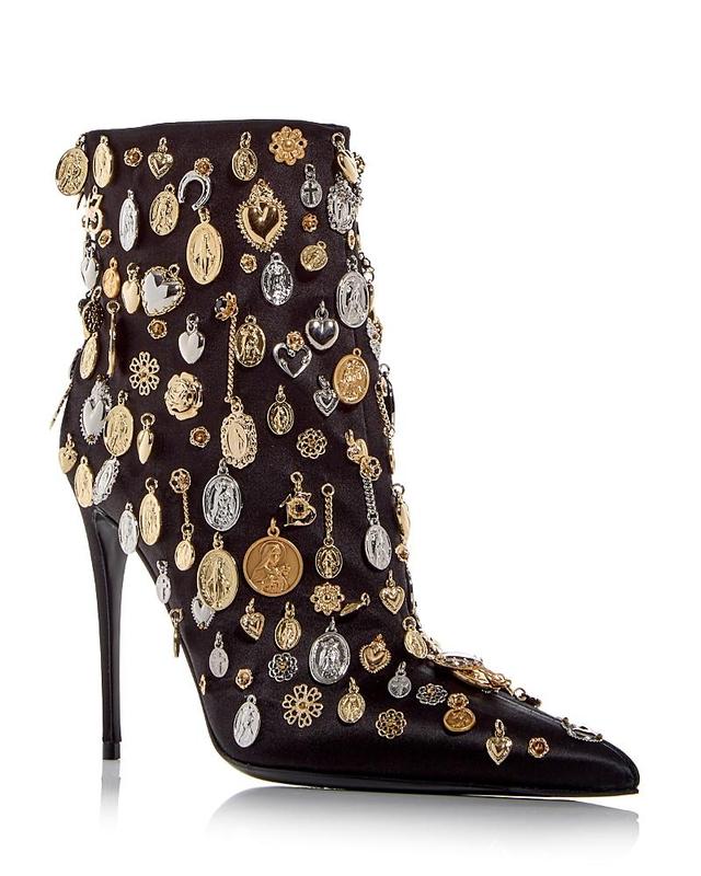 Dolce & Gabbana Womens Charm Embellished Booties Product Image