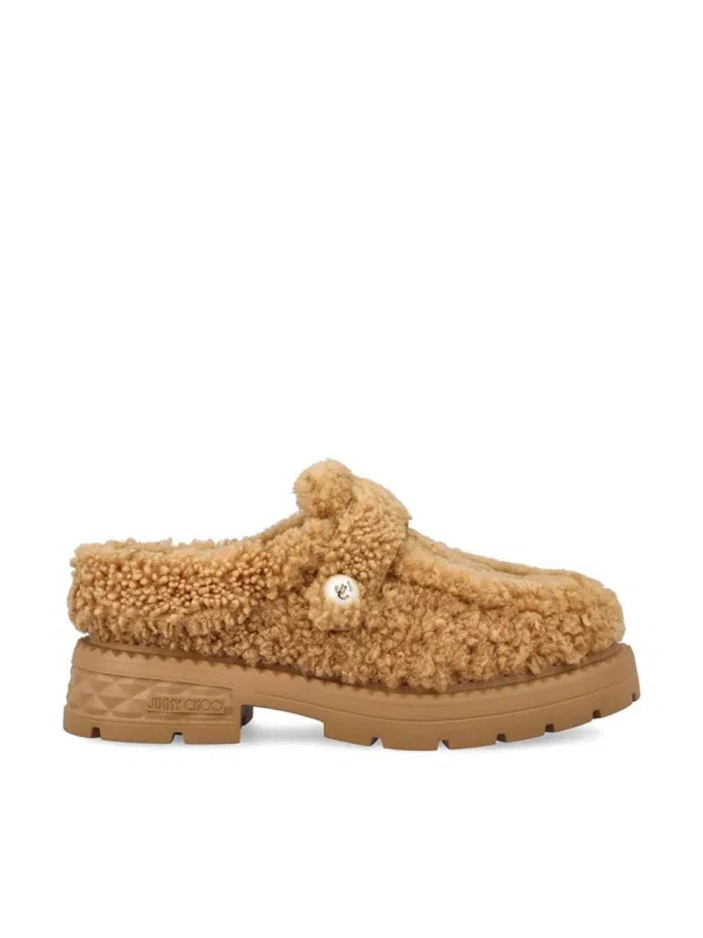 Shearling Mules In Rattan Product Image