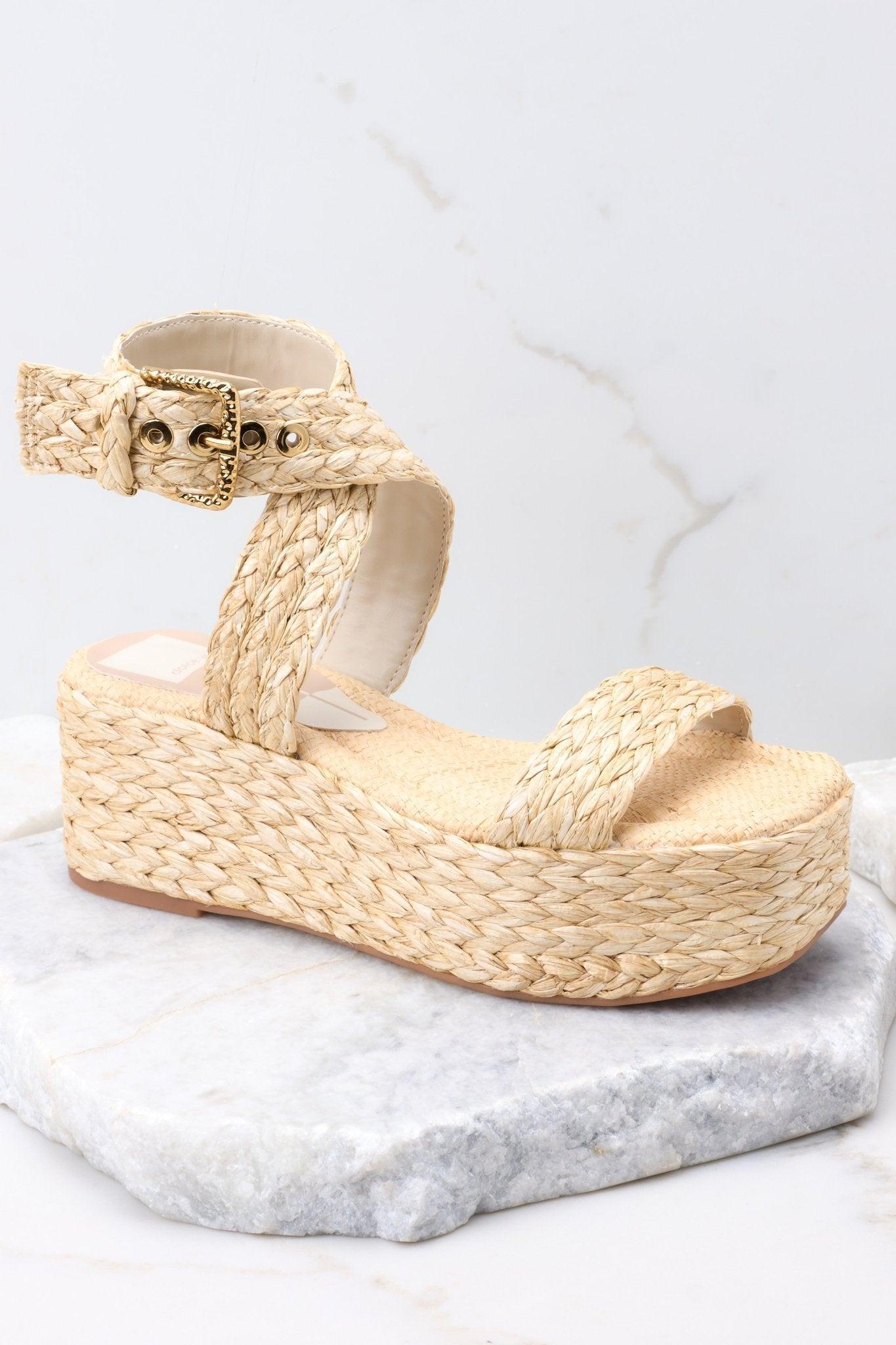 Dolce Vita Cannes Light Natural Raffia Sandals Beige Product Image