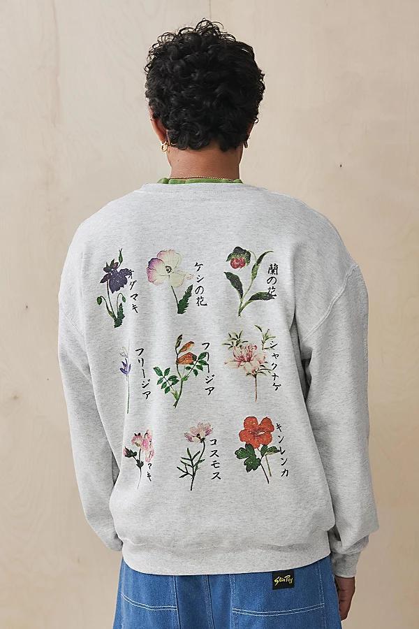 Urban Outfitters UO Grey Floral Sweatshirt Mens at Urban Outfitters Product Image