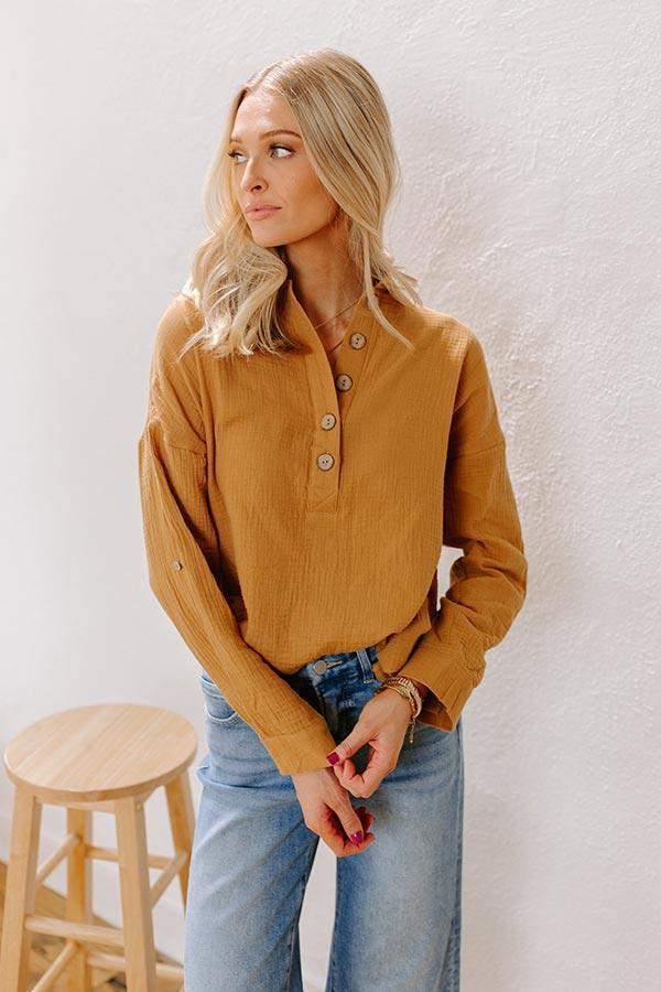 Cozy Reputation Shift Top in Khaki Product Image