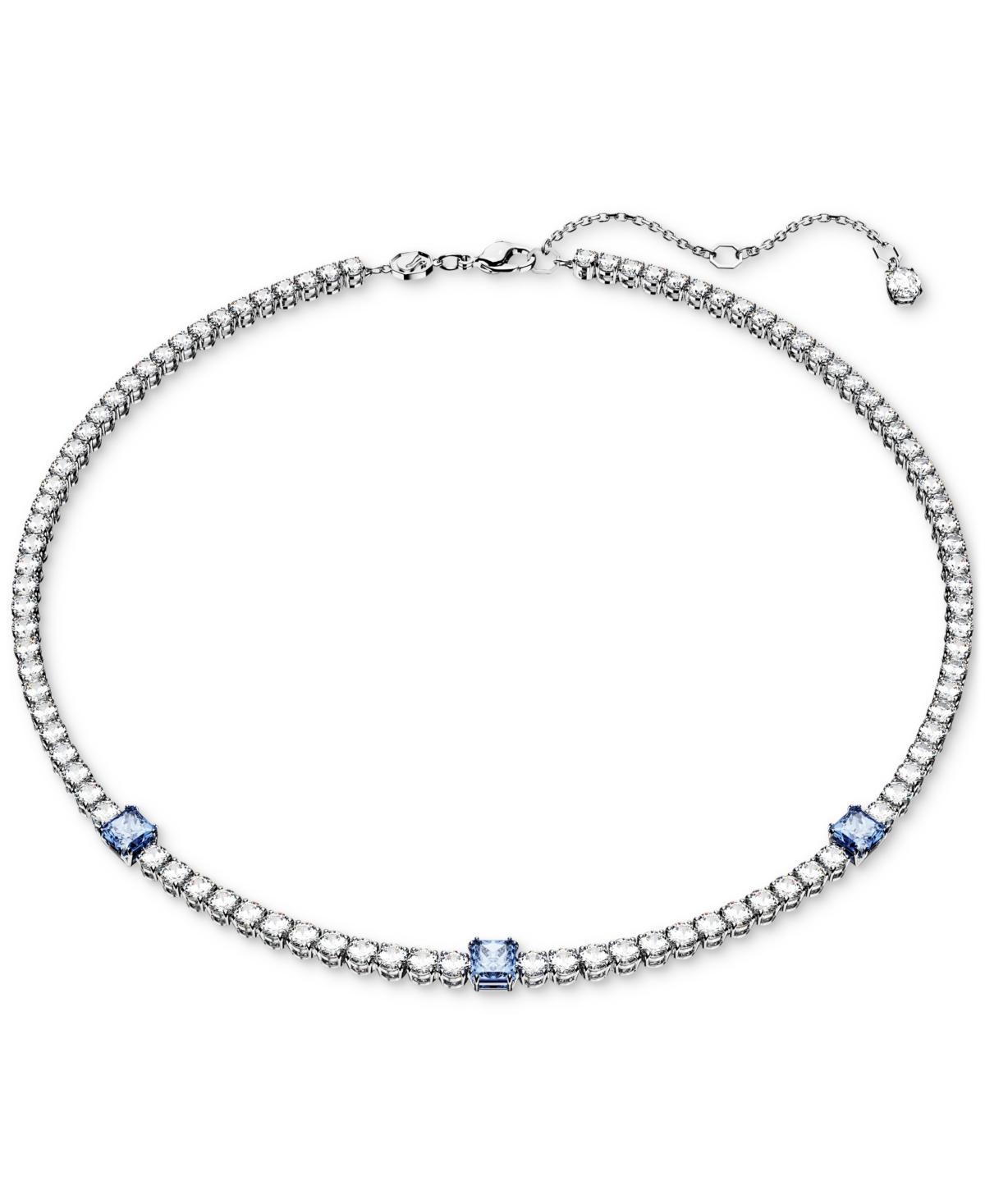 Womens Matrix Rhodium-Plated & Crystal Tennis Necklace Product Image