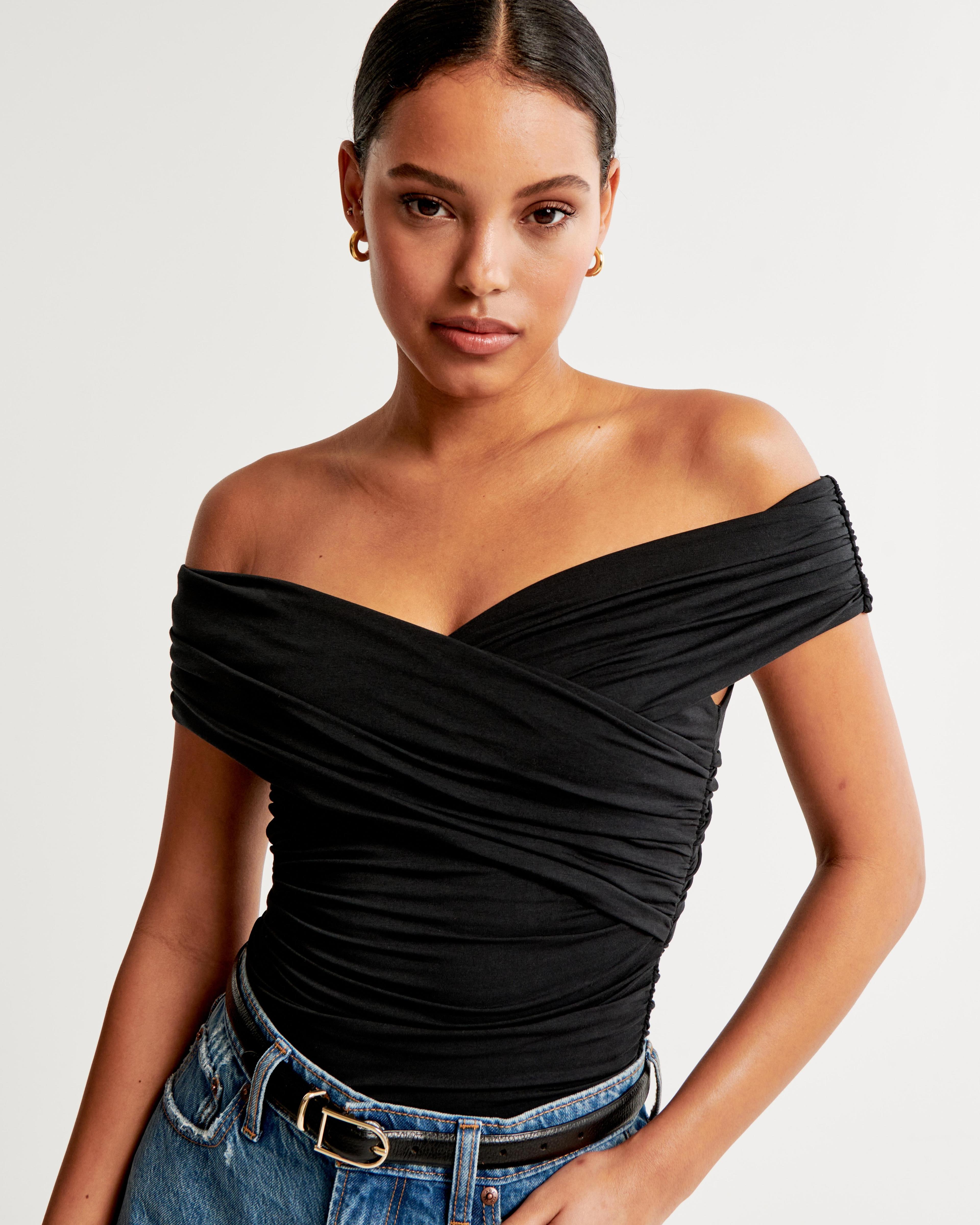 Off-The-Shoulder Ruched Wrap Top Product Image