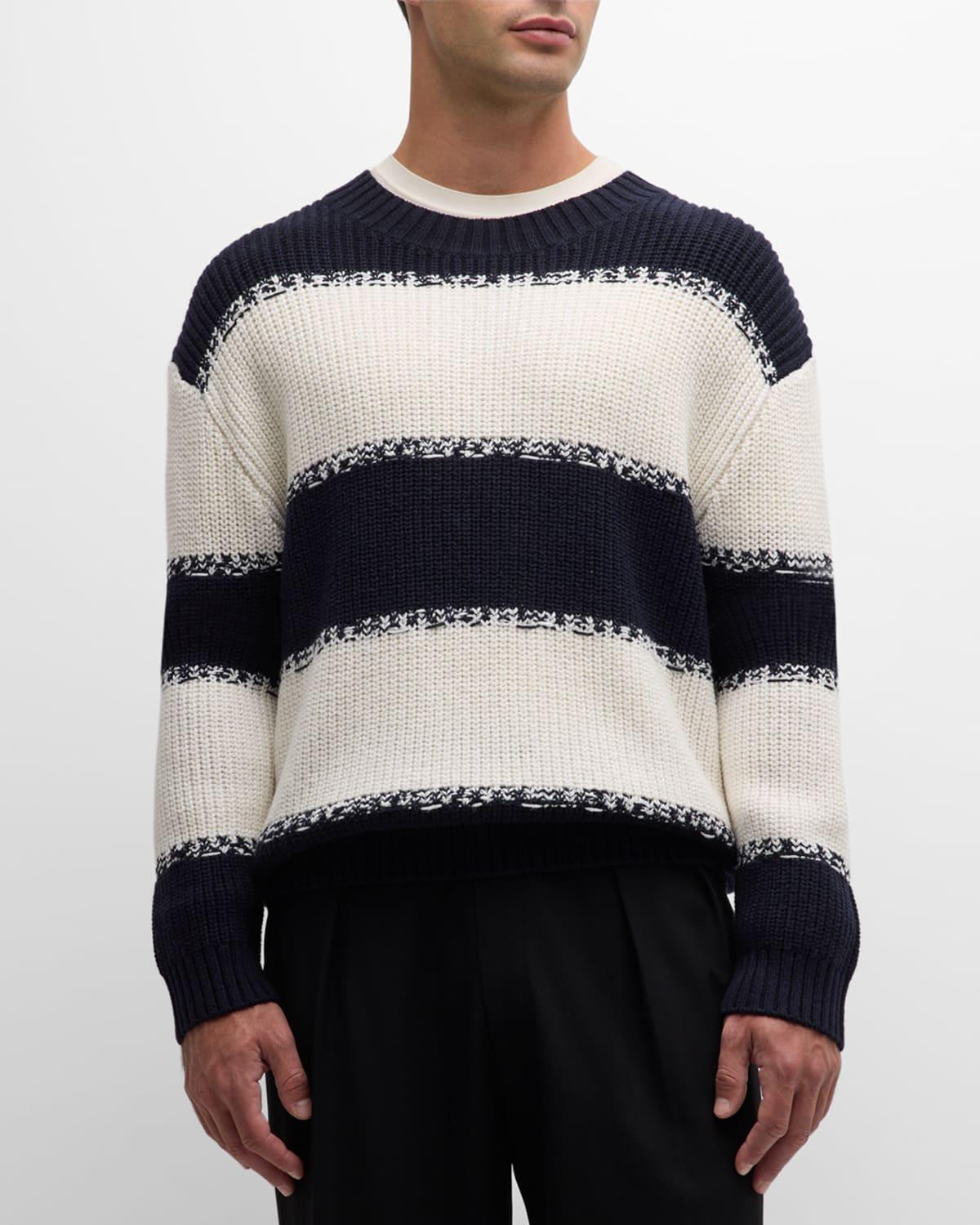 Mens Striped Knit Sweater Product Image