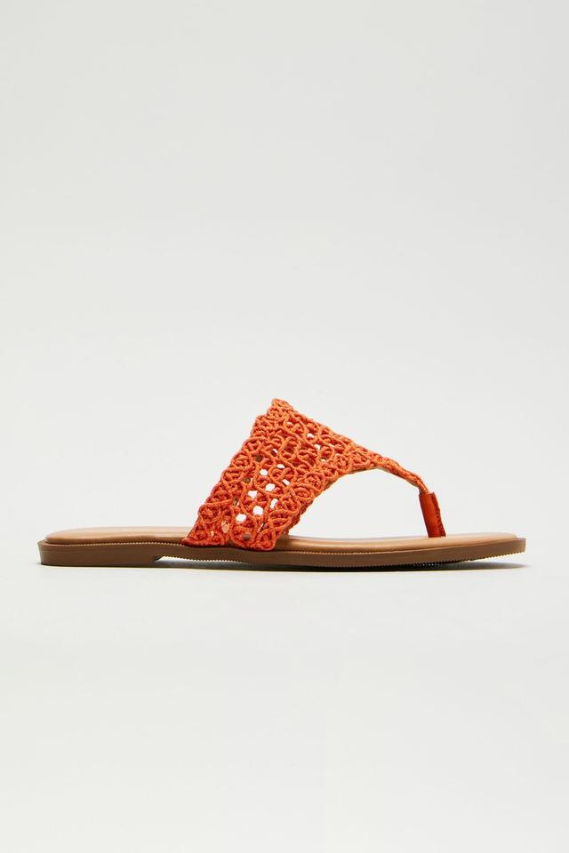 True Feeling Crochet Flip Flops - Orange Product Image