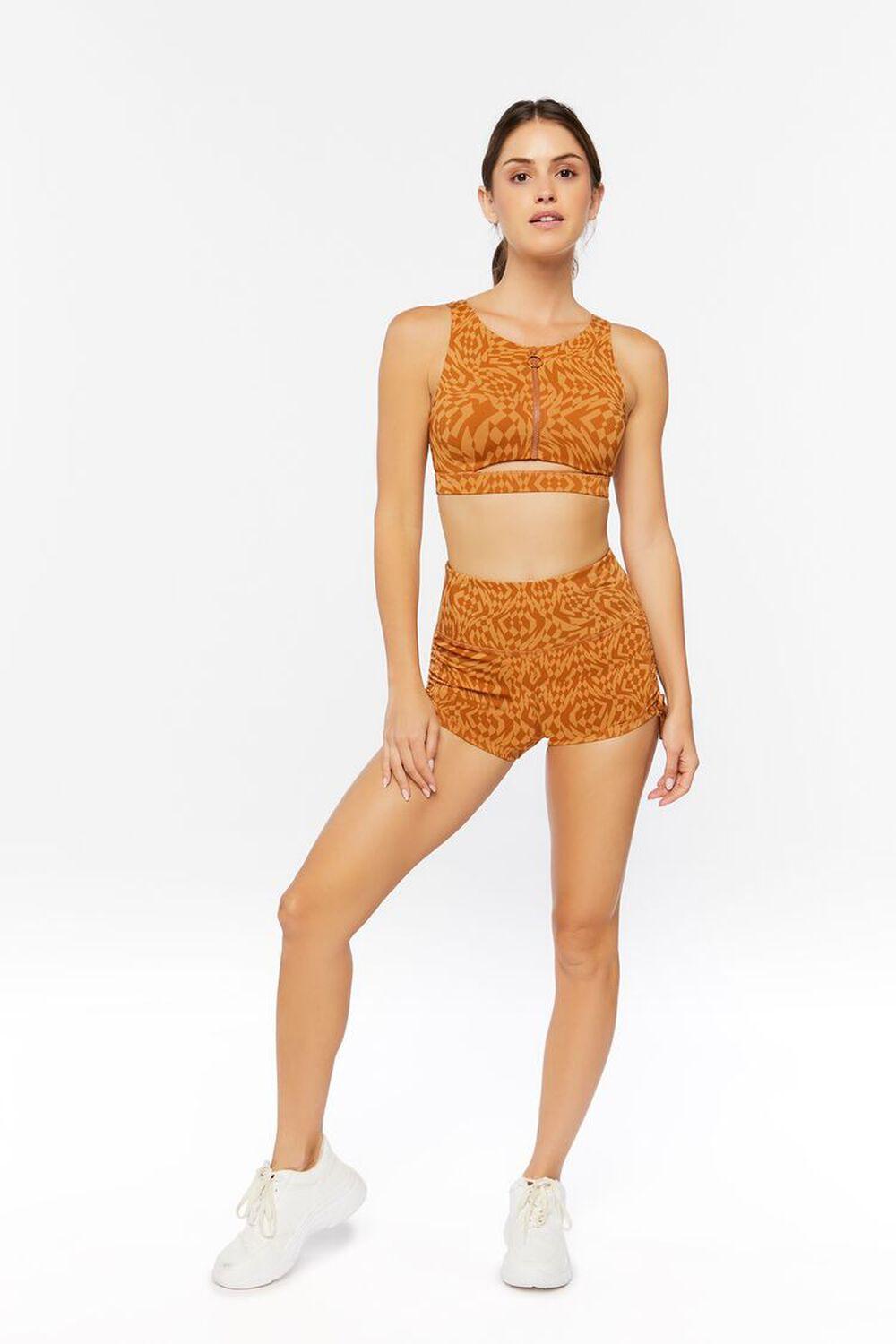 Active Geo Print Drawstring Biker Shorts | Forever 21 Product Image