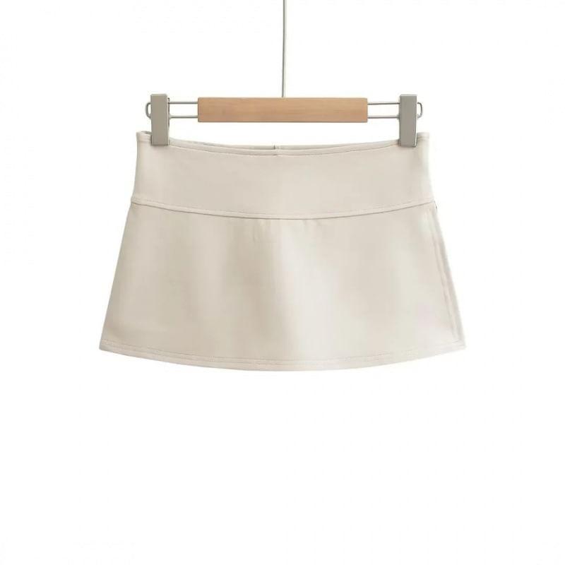 High Rise Plain A-Line Mini Skirt product image