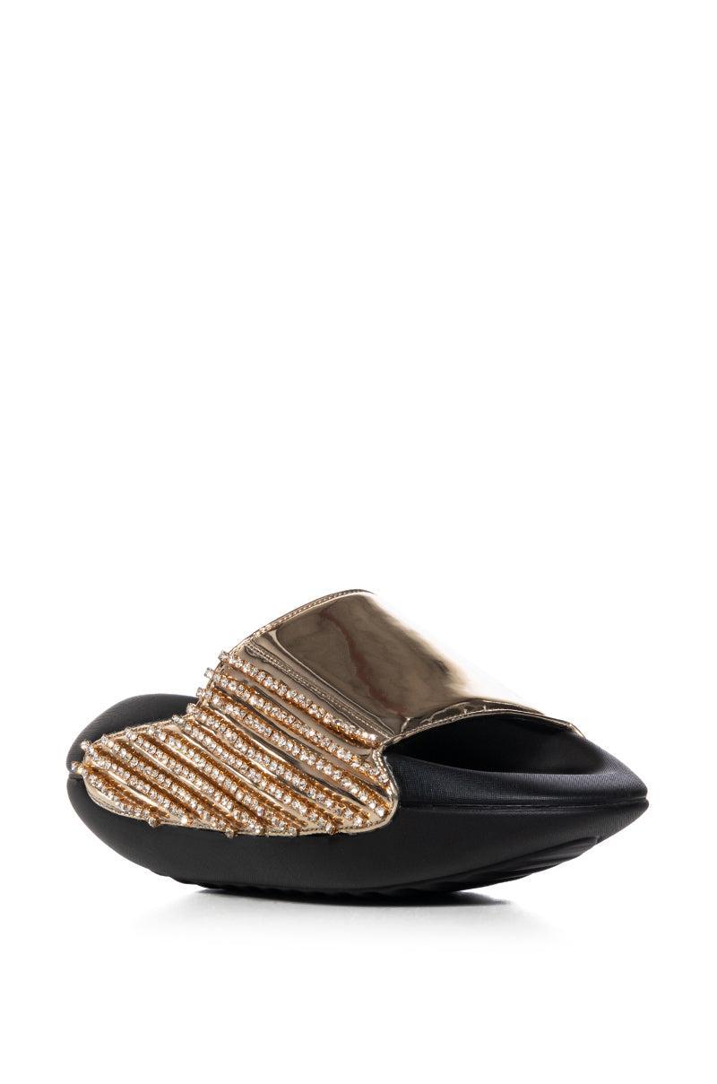 AZALEA WANG BUGGY GOLD METALLIC EMBELLISHED SLIDE Product Image