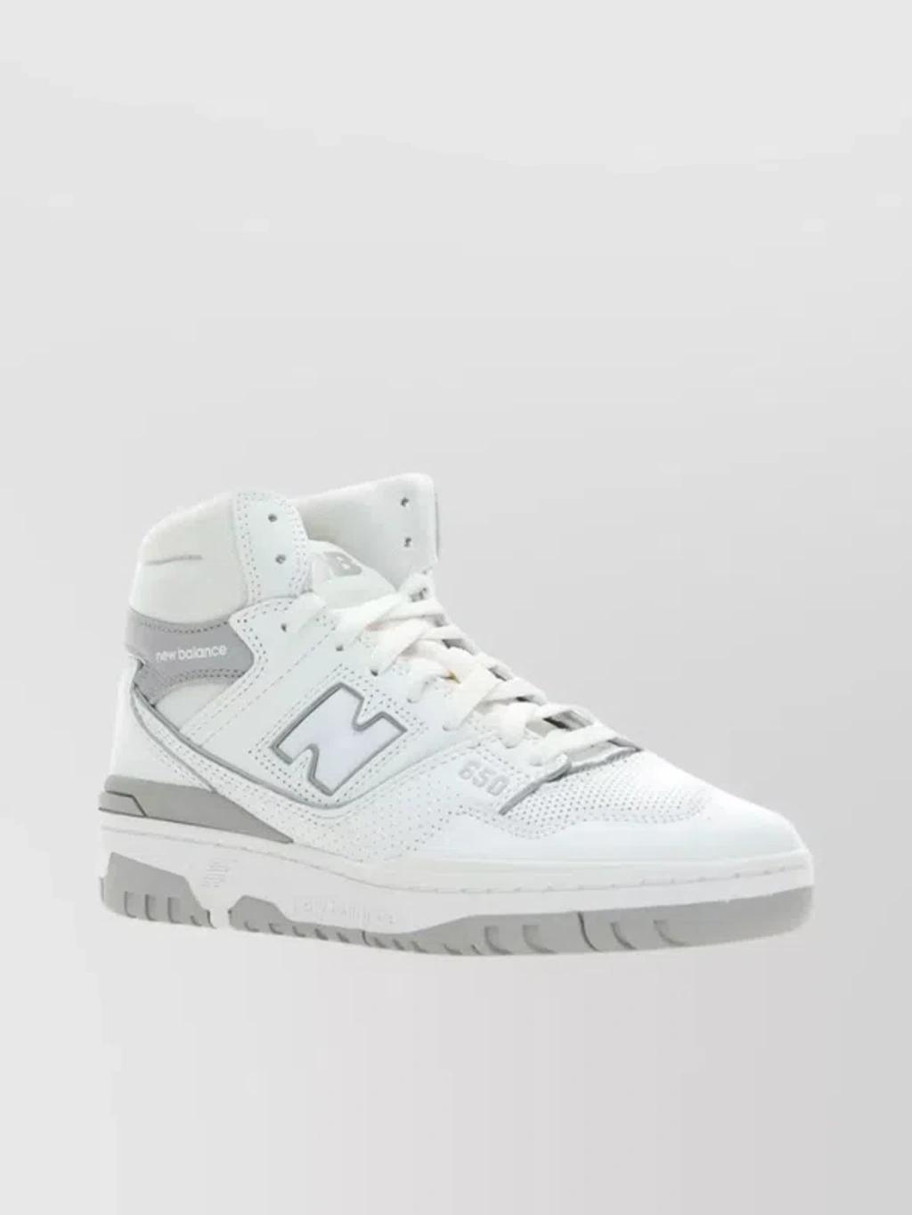 NEW BALANCE High-top Sneakers With Contrast Sole And Perforated Detailing In White product image