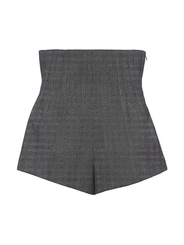 Womens Pinstripe Wool Shorts Product Image