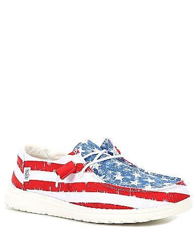 HEYDUDE Womens Wendy American Flag Star Spangled Canvas Slip Product Image