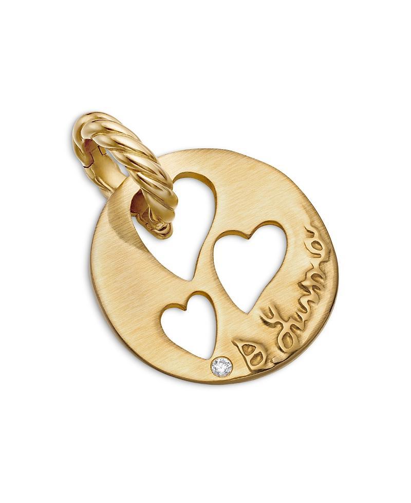 David Yurman 18K Yellow Dy Elements Diamond Accent Heart Cut Out Pendant Product Image