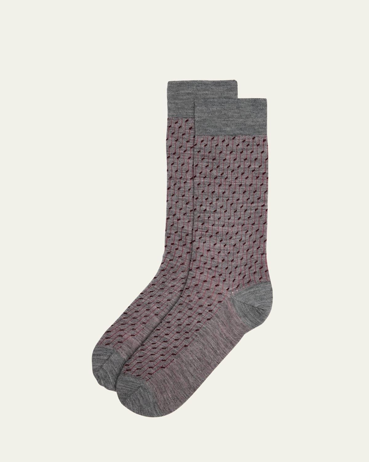 Mens Wool and Nylon Notes Crew Socks Product Image