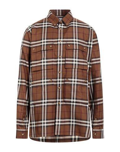 BURBERRY Man Shirt Brown Size Xl Cotton Product Image