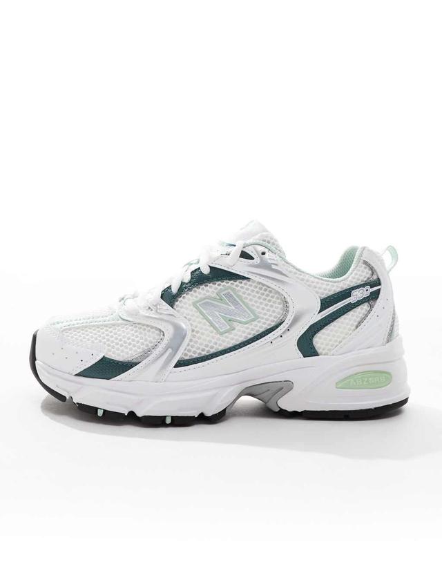 New Balance 530 sneakers in white and green Product Image