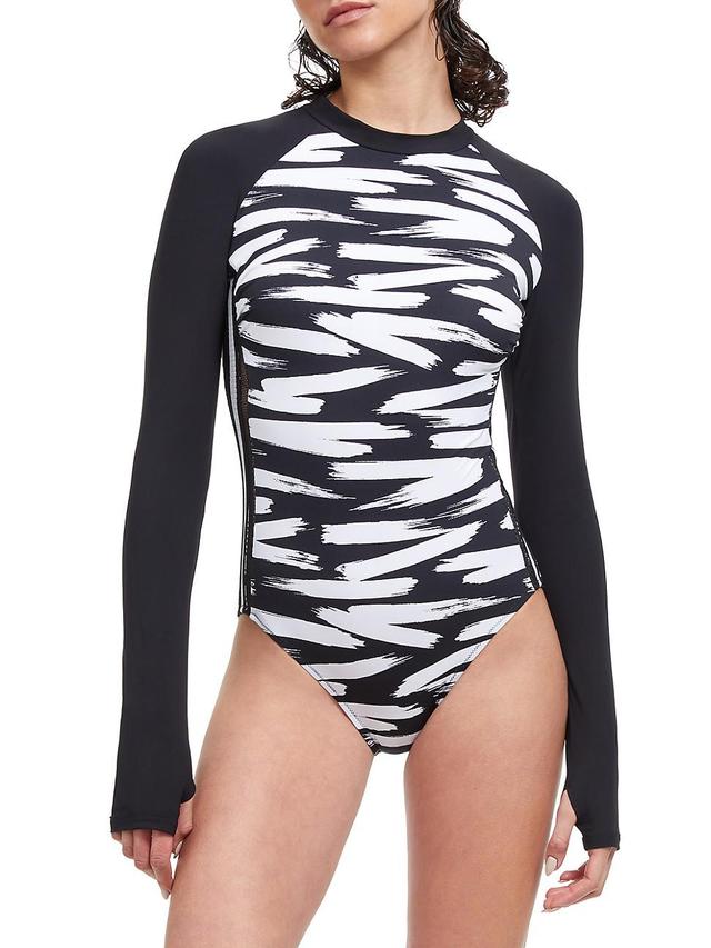 Womens Long-Sleeve One-Piece Swimsuit Product Image