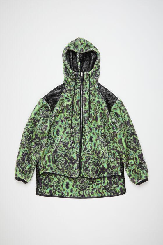 Printed fleece hooded jacket Product Image