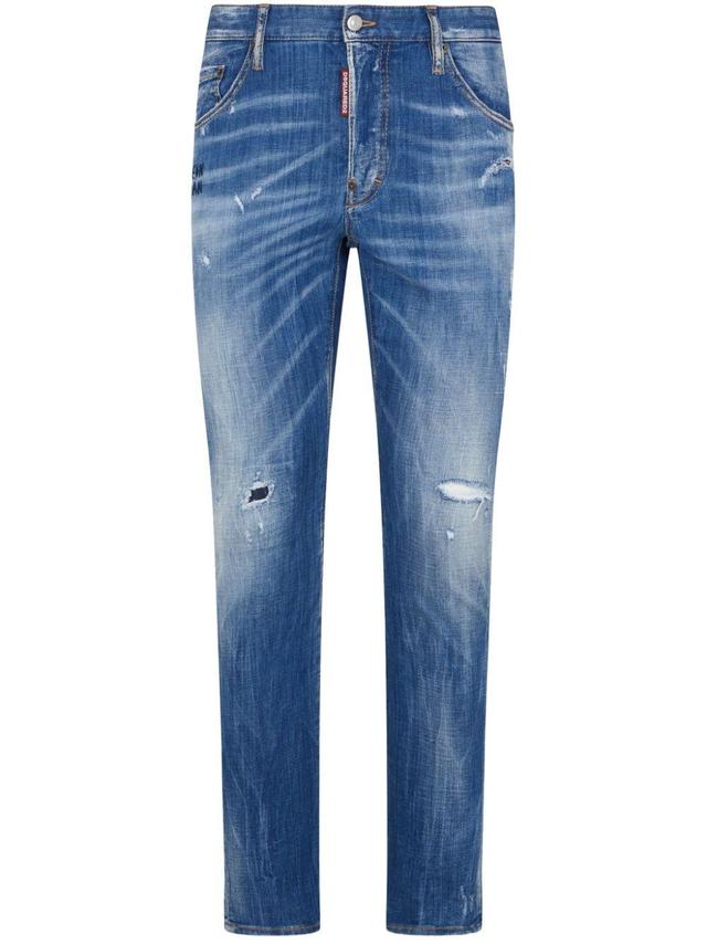 DSQUARED2 Distressed Slim-cut Jeans In Blue Product Image