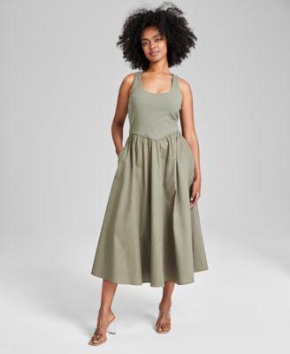 And Now This Womens Mixed-Media Sleeveless Midi Dress, Created for Macys Product Image