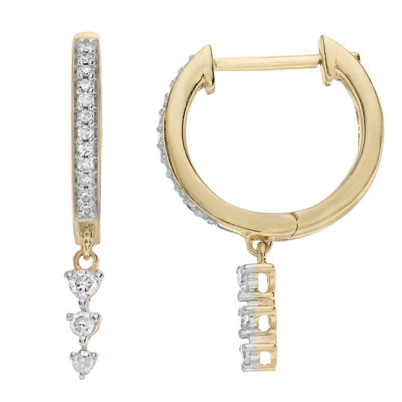 10k Gold 1/6 Carat T.W. Diamond Drop Earrings, Womens, White Product Image